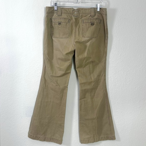 Vintage 90s Y2K Abercrombie & Fitch Low Rise Flare Tan Khaki Pants Size 10 - Picture 3 of 9